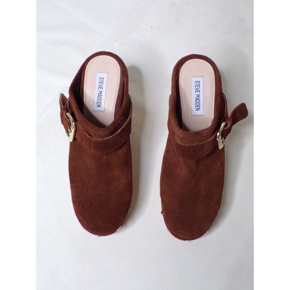 STEVE MADDEN Hilde Platform Clog Mule Shoes 8.5 Brown NEW - Picture 8 of 13
